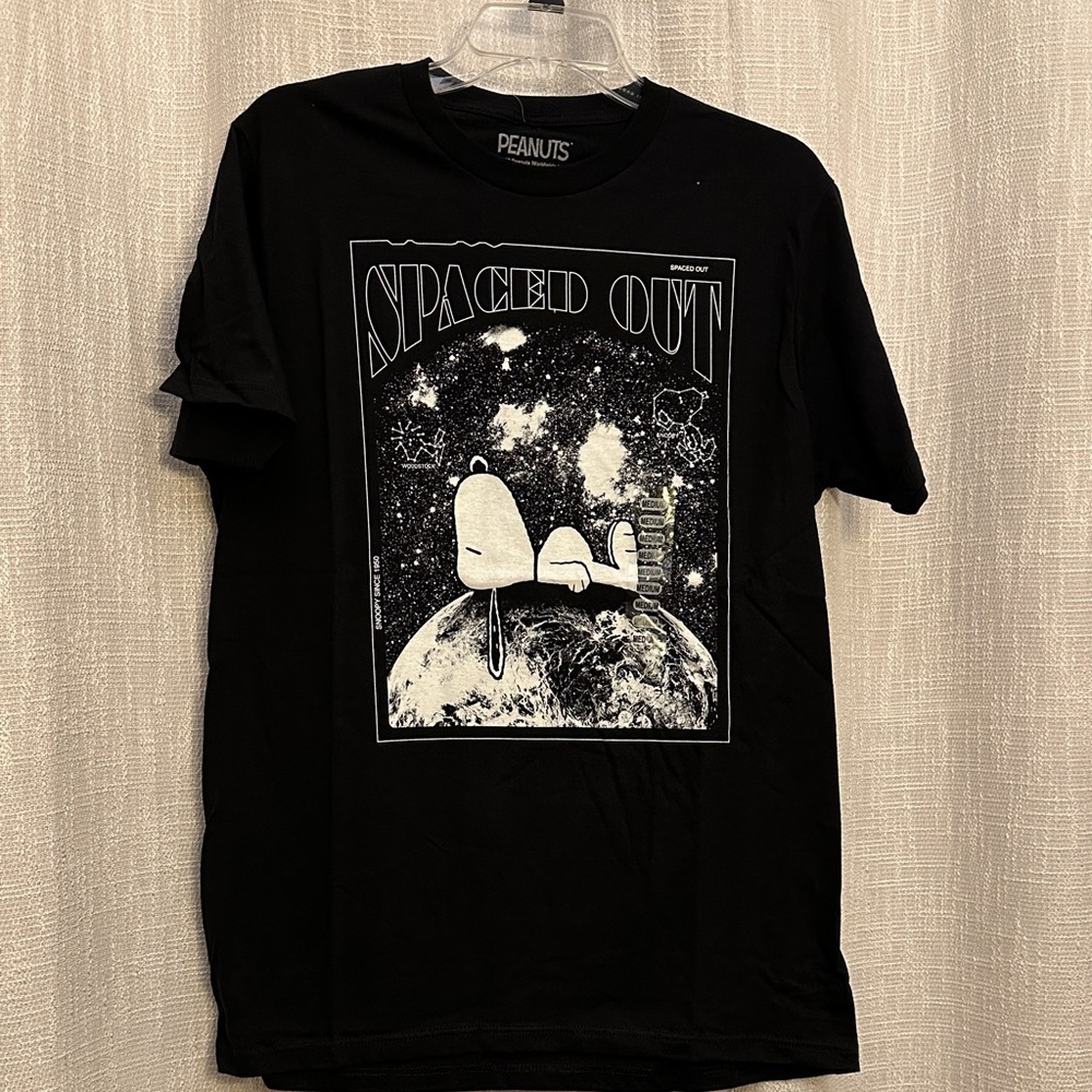 Peanuts Black 'Spaced Out' Graphic Tee